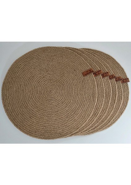 6 Adet Amerikan Servis Hasır Supla Takımı Tabak Altlığı Dekorasyon Hediye MUTFAK-33X33CM