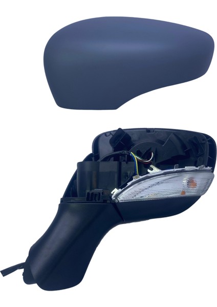 Dış Dikiz Aynası Renault Clio 2013-2016 Elektrikli, Isıtmalı, Sinyalli, Manuel Katlanır, Astarlı Kapak, 7 Pin