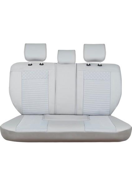 seat Cordoba Uyumlu Yarı Deri Oto Koltuk Kılıfı Ön/arka Tam Set (Aqua Seri) Gri