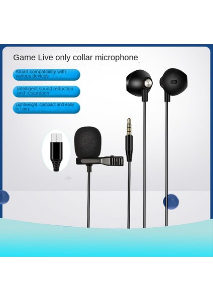 Taşınabilir 1.5m Lavalier Mini Mikrofon Kondenser Klipsli Yaka Mikrofonu Kablolu USB 3.5mm Type-C Mikrofon (Typec Arayüzü) (Yurt Dışından)