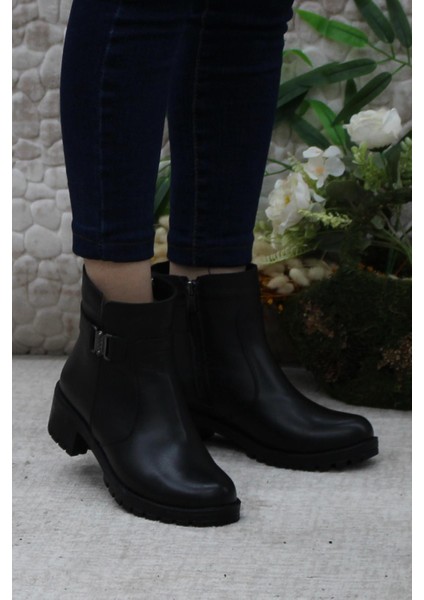 32822 Siyah Orijinal Hakiki Deri Içi Kürklü Kaymaz Taban Kadın Bot fiyatları