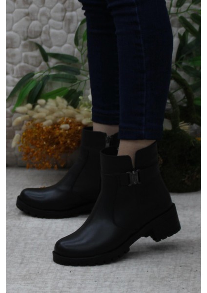 32822 Siyah Orijinal Hakiki Deri Içi Kürklü Kaymaz Taban Kadın Bot modelleri