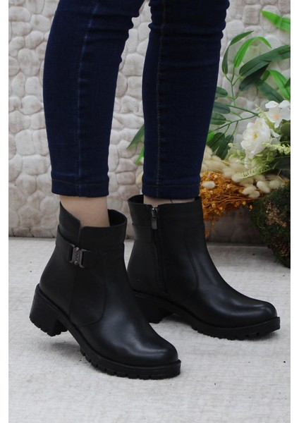 32822 Siyah Orijinal Hakiki Deri Içi Kürklü Kaymaz Taban Kadın Bot fırsatları