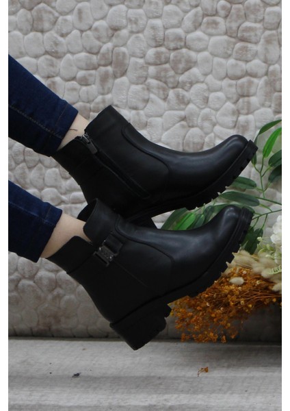 32822 Siyah Orijinal Hakiki Deri Içi Kürklü Kaymaz Taban Kadın Bot indirimleri