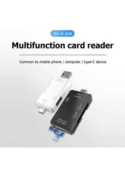 In 1 USB 3.0 Otg Kart Okuyucu Secure Digital Için/tf Kart Okuyucular Cep Telefonu Bilgisayarı Için Splitter Adaptörü-Siyah (Yurt Dışından)