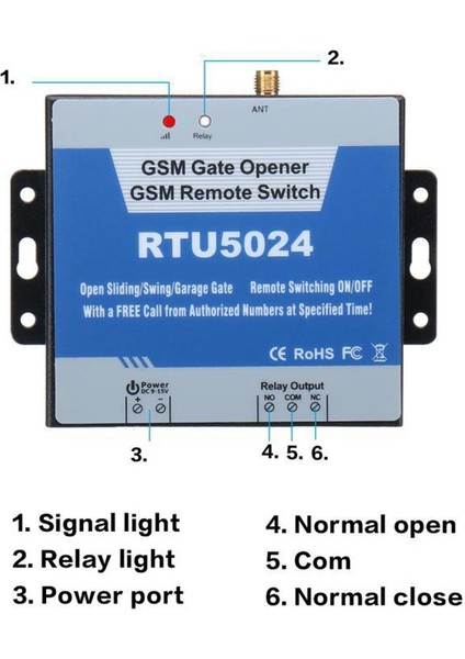 RTU5024 Gsm Kapısı Kapı Açacağı Röle Anahtarı Cep Telefonu Kapı Uzaktan Kumandası 850/900/1800/1900 Mhz (Yurt Dışından) modelleri