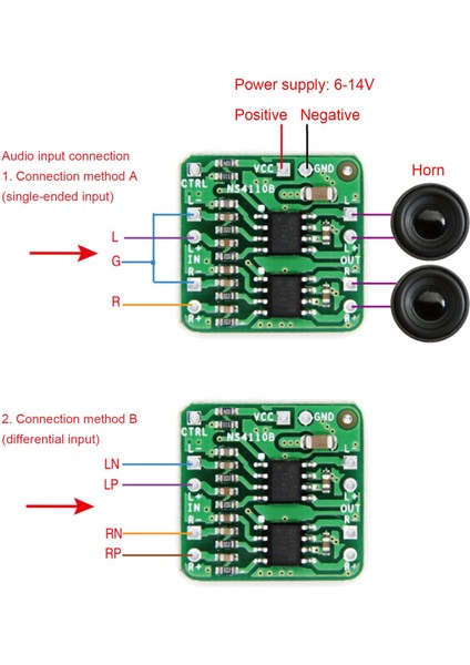 Diferansiyel Amplifikatör Kartı 2X18W Dijital Sınıf D/ab NS4110B Voltaj 6-14V Ses Güç Amplifikatörü (Yurt Dışından) modelleri