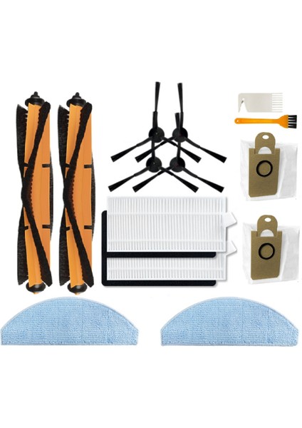 G2 Robot Süpürge Için 14 Adet Aksesuar Kiti Ana Yan Fırça Hepa Filtre Paspas Bezi Toz Torbası (Yurt Dışından)