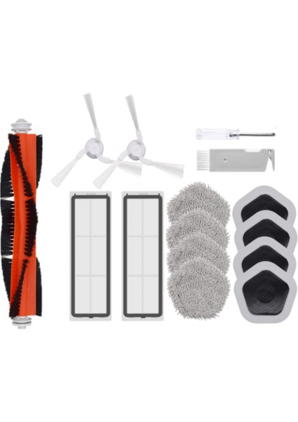 15 Adet Kiti Bot W10W10 Pro Robotlu Süpürge Ana Yan Fırça Hepa Filtre Paspas Bezi ve Paspas Tutucu B (Yurt Dışından)