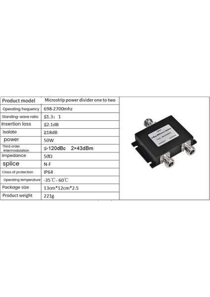 698-2700MHZ 2 Yollu Bölücü Güç Bölücü Bölücü Gsm 4g Lte W-Cdma Fdd Mobil Sinyal Tekrarlayıcı Anten (Yurt Dışından) fiyatları