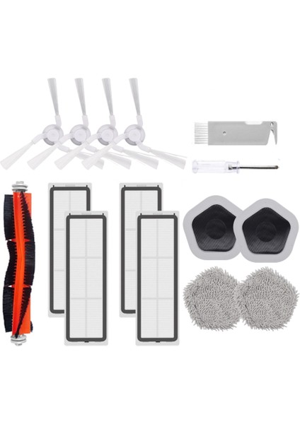 Bot Için 15 Adet Parça Kiti W10W10 Pro Robot Süpürge Ana Yan Fırça Filtre Paspas Bezi ve Paspas Tutucu B (Yurt Dışından)