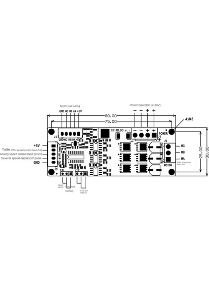 Hall Motor Kontrol Modülü ile Xy-Bldc Üç Fazlı Dc Fırçasız (Yurt Dışından)