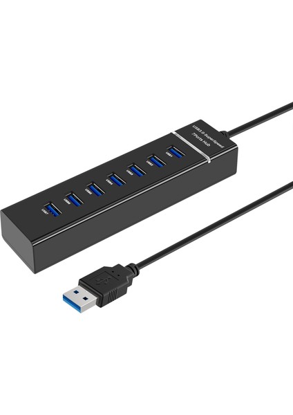 USB Hub, 7 Bağlantı Noktalı USB 3.0 Hub LED Taşınabilir Yüksek Hızlı Uyumlu, Mini/pro, Surface Pro, Pc ve Dizüstü Bilgisayar (Yurt Dışından)