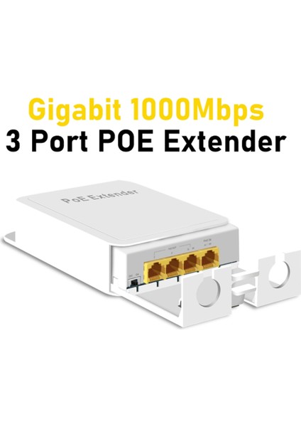 3 Bağlantı Noktalı Dış Mekan Poe Gigabit Genişletici 1'i 3 Arada Poe Tekrarlayıcı, 1000MBPS Su Geçirmez Güç ve Veri Iletimi (Yurt Dışından) fırsatları