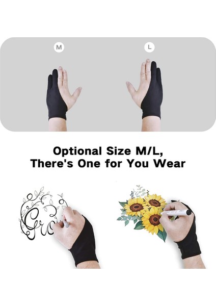 Iki Parmak Sanatçı Eldiveni 6 Adet, Grafik Tablet Boyama Eskiz Iyi (Orta) Için Leke Önleyici Çizim Eldiveni (Yurt Dışından) modelleri