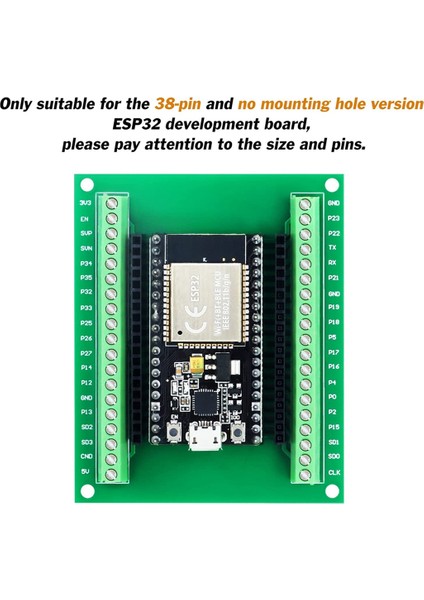 2 Adet ESP32 Kesme Panosu Gpıo 1 Into 2 Için 38PIN Dar Sürüm ESP32 Esp-Wroom-32 Mikrodenetleyici Geliştirme Kartı (Yurt Dışından)