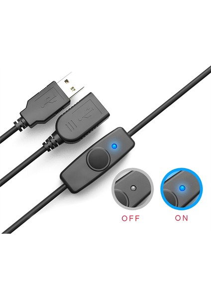 Data Sync USB 2.0 Uzatma Kablosu USB Uzatma Kablosu Açık Kapalı Anahtarlı Pc Dizüstü USB Fan LED Lambası Için LED Göstergesi (Yurt Dışından)