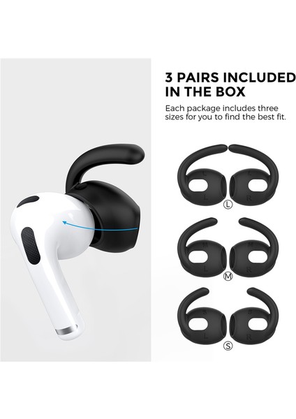 3 Nesil Kulak Tutucu Için 3 Çift Spor Kulak Kancaları Anti Yumuşak Silikon Kulak Kavrama Tutucu Kapakları-Beyaz (Yurt Dışından) modelleri