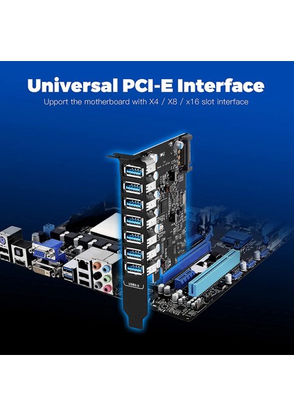 Pcıe - USB 3.0 Genişletme Kartı (7 Bağlantı Noktalı USB A), Pcı Express Dahili USB Bağlantı Noktası Kartı, USB Pcıe Kartı Sata Güç Konektörü (Yurt Dışından) modelleri