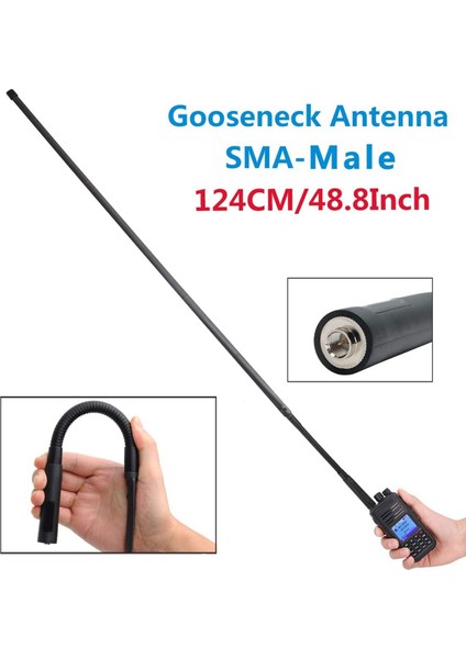 48.8 Inç AR-152G Deveboynu Katlanabilir Anten Sma-Erkek Vhf Uhf 144/430MHZ Için (Yurt Dışından) fırsatları