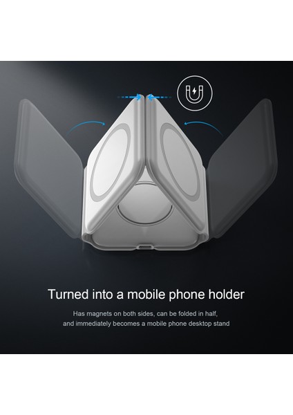 3'ü 1 Arada Katlanabilir Manyetik Kablosuz Şarj Cihazı, 13 12 11 Pro Max x Için Taşınabilir Kablosuz Şarj Cihazı (Beyaz) (Yurt Dışından) fiyatları