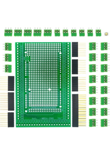 2560 Için Çift Taraflı Pcb Prototip Vidalı Terminal Bloğu Koruma Kartı Kiti ile Uyumlu (Yurt Dışından) fiyatları