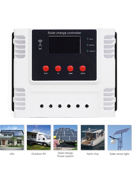 Solar Şarj Regülatörü 10A Uygulaması Gerçek Zamanlı Veri Izleme LED Ekran Akıllı 12V/24V/48V Solar Kontrol Cihazı (Yurt Dışından)