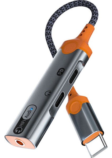 3'ü 1 Arada Kulaklık Jakı Adaptörü PD60W Hızlı Şarj Bölücü Tip C - 3.5mm Dac Ses Çift Tip C Kulaklık Dönüştürücü-A (Yurt Dışından)