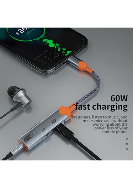 3'ü 1 Arada Kulaklık Jakı Adaptörü PD60W Hızlı Şarj Bölücü Tip C - 3.5mm Dac Ses Çift Tip C Kulaklık Dönüştürücü-A (Yurt Dışından) modelleri