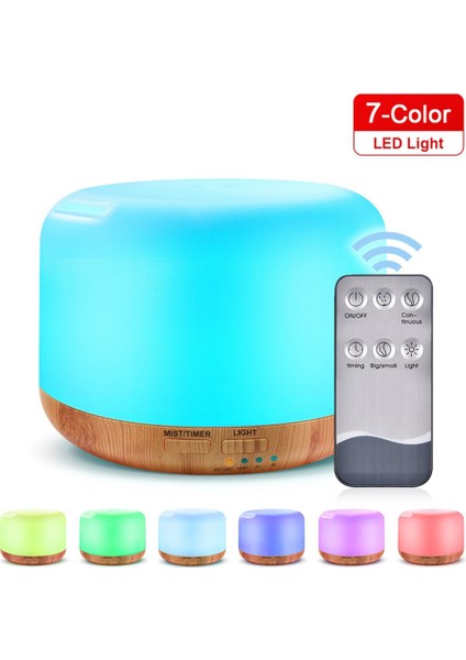 500 ml Ultrasonik Hava Nemlendirici Işık Esansiyel Yağı Difüzör Ev Arıtma Anyon Mist Maker LED Lamba ile Ab Tak Kahverengi (Yurt Dışından)