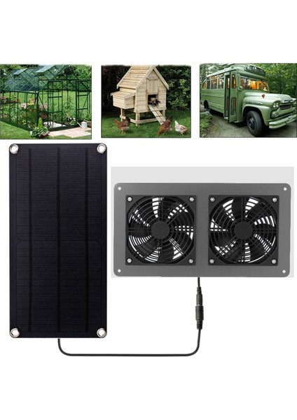 Güneş Egzoz Fanı Hava Çıkarıcı Vantilatör Güneş Paneli Köpek Tavuk Evi Sera Rv Için Çift Fan Powered (Yurt Dışından) modelleri