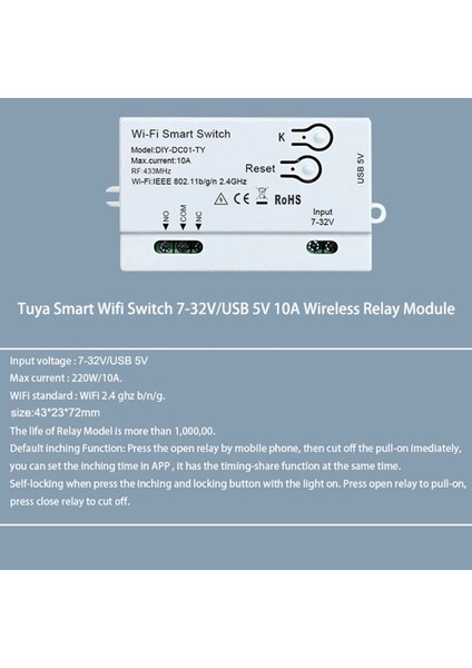 Tuya Wifi Akıllı Anahtar Dıy Zamanlayıcı + Uzaktan 1ch 7-32V USB 5V 2.4g Wifi Smartlife Alexa Iftt Için Ev Otomasyon Modülü (Yurt Dışından)