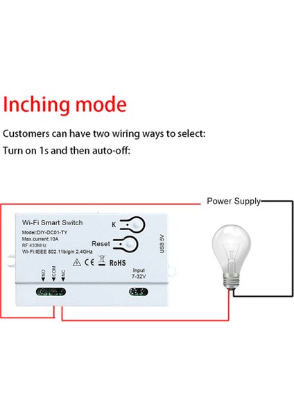 Tuya Wifi Akıllı Anahtar Dıy Zamanlayıcı + Uzaktan 1ch 7-32V USB 5V 2.4g Wifi Smartlife Alexa Iftt Için Ev Otomasyon Modülü (Yurt Dışından) modelleri