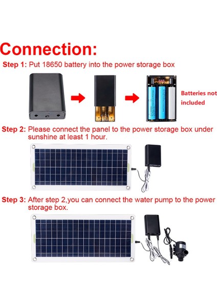 50 W Güneş Su Pompası 800L/H DC12V Düşük Gürültü Güneş Su Çeşme Pompası Bahçe Aile Su Çeşme Sulama Pompası (Yurt Dışından)