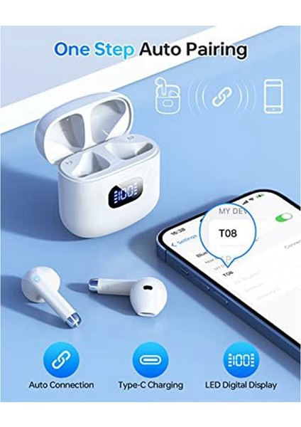 Kablosuz Kulaklıklar, 35 Saat Çalma Süresi, Spor Egzersiz Oyunları Için Ipx5 Su Geçirmez Stereo Kulak Içi Kulaklıklar, Beyaz (Yurt Dışından) fiyatları