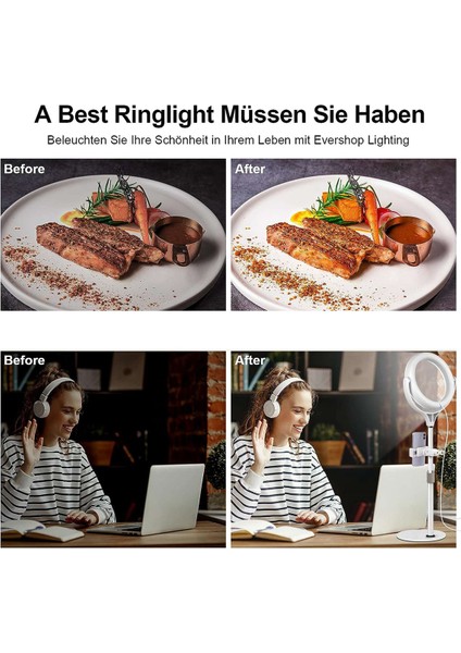 Tripod ile Dizüstü Halka Işık, Cep Telefonu LED Halka Işık Masa Masa Halka Lamba Toplantı-A Için Video Konferans Işık (Yurt Dışından) fırsatları