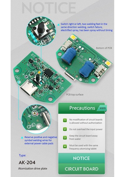 Çift Püskürtme Atomizasyon Modülü USB Nemlendirici Sürüş Devre Kartı Atomizasyon Deney Ekipmanları Dıy Kuluçka (Yurt Dışından)