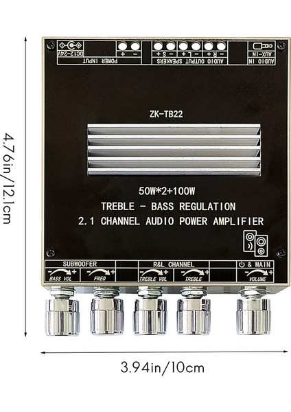 -TB22 5.1bluetooth Güç Amplifikatörü Kurulu 50W Kanal Amplifikatör Kartı, Kabuksuz Ses Kutusu Için 100W Subwoofer ile (Yurt Dışından) fiyatları