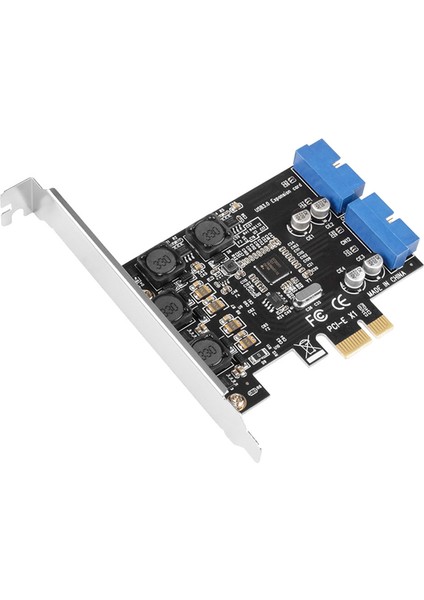 Pcıe Çift 2 Bağlantı Noktalı Genişletme Kartı 19PIN USB 3.0 Kartı Pcı-E - Pcı 20PIN Erkek Bağlantı Noktaları Adaptörü Masaüstü Için Genişletici Kart (Yurt Dışından)