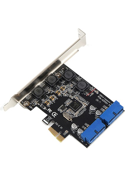 Pcıe Çift 2 Bağlantı Noktalı Genişletme Kartı 19PIN USB 3.0 Kartı Pcı-E - Pcı 20PIN Erkek Bağlantı Noktaları Adaptörü Masaüstü Için Genişletici Kart (Yurt Dışından)