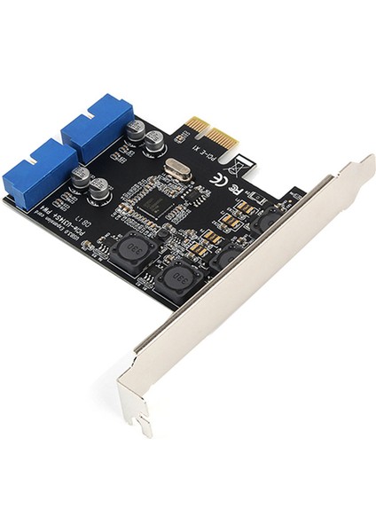 Pcıe Çift 2 Bağlantı Noktalı Genişletme Kartı 19PIN USB 3.0 Kartı Pcı-E - Pcı 20PIN Erkek Bağlantı Noktaları Adaptörü Masaüstü Için Genişletici Kart (Yurt Dışından)