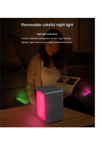 Gece Işığı Dijital Çalar Saat Renkli LED Değişen Fm Radyo Sıcaklık Nem Ekran Saatler Beyaz (Yurt Dışından) fırsatları