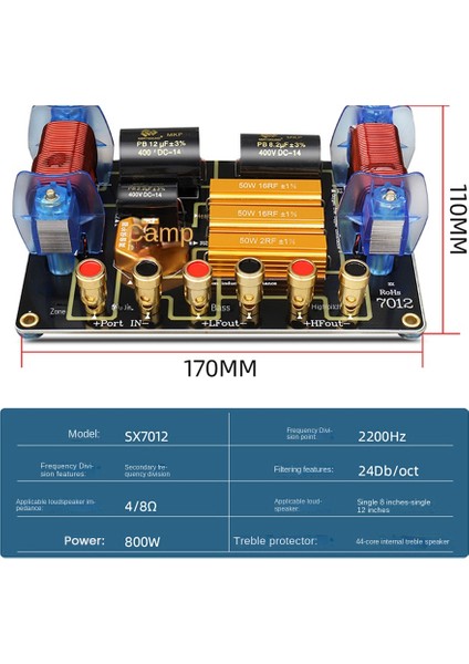 Ses Frekans Bölücü Hoparlör 2 Yollu Hoparlör Crossover 10 12 Inç Sahne Performansı 800 W Yüksek Güç Frekans Bölücü (Yurt Dışından) modelleri