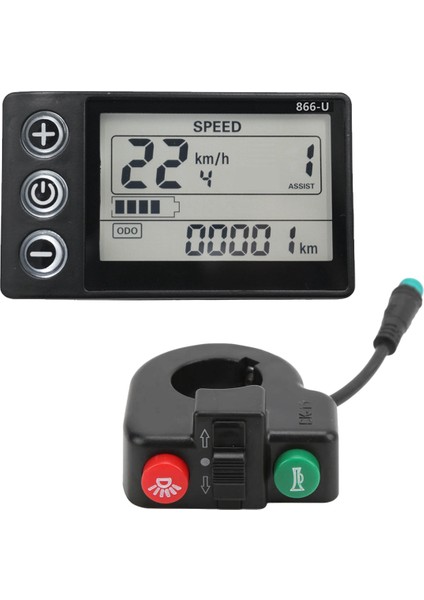 24V 36V 48V 60V 866 Denetleyici Paneli Pano + Anahtar Düğmesi Elektrikli Bisiklet LCD Ekran Elektrikli E-Bisiklet Scooter (Yurt Dışından)