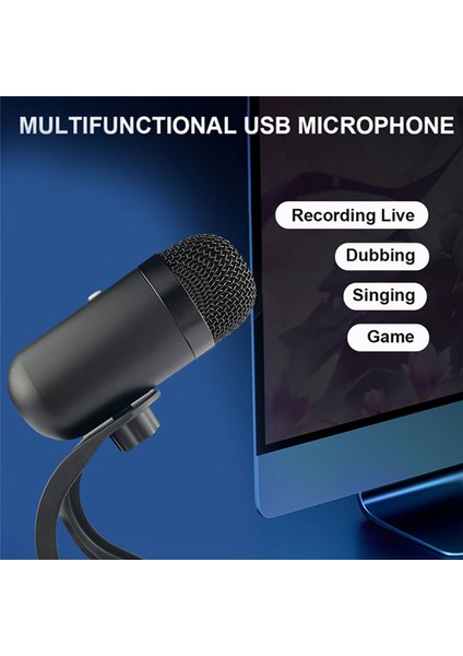 Masaüstü USB Mikrofon Pc Akıllı Telefon Için Profesyonel Kondenser Mikrofon Canlı Kayıt Video Konferans Oyunu / Mic (Yurt Dışından) fırsatları