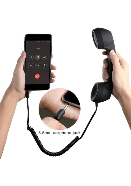Vintage Retro Telefon Ahizesi Cep Telefonu Alıcısı Cep Telefonu Akıllı Telefon Için Mıc Mikrofon, 3,5 mm Soket (Siyah) (Yurt Dışından) fiyatları