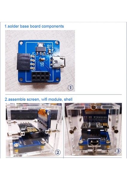 ESP8266 Dıy Elektronik Kiti Mini Saat OLED Ekran Shell Dıy Lehimleme Projesi ile Bağlayın (Yurt Dışından)
