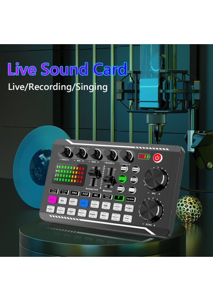 F998 BM800 Set Taşınabilir Ses Kartı Kiti Kondenser Mikrofon Seti Canlı Ses Kartı (Yurt Dışından) fiyatları