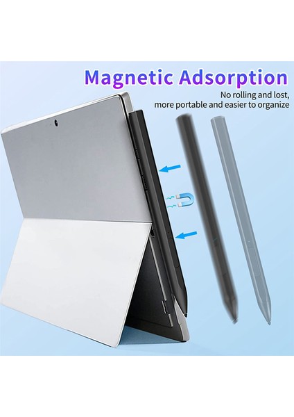 Stylus Kalem Manyetik Yüzey Pro 3/4/5/6/7 Pro x Go 2 Kitap Latpop 4096 Seviyeleri Basınç Avuç Reddi-Gümüş (Yurt Dışından) fiyatları