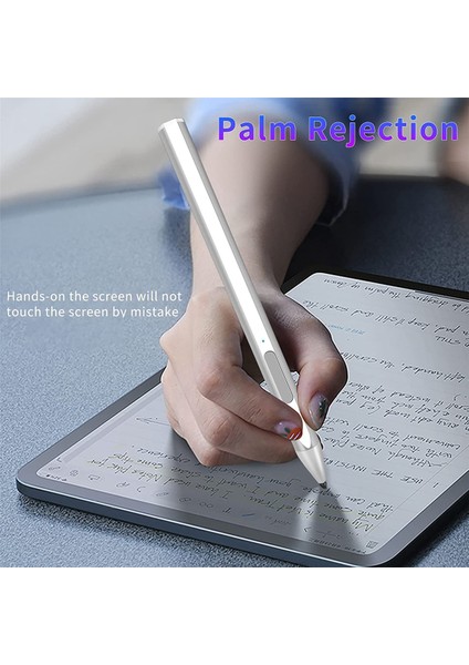 Stylus Kalem Manyetik Yüzey Pro 3/4/5/6/7 Pro x Go 2 Kitap Latpop 4096 Seviyeleri Basınç Avuç Reddi-Gümüş (Yurt Dışından) modelleri